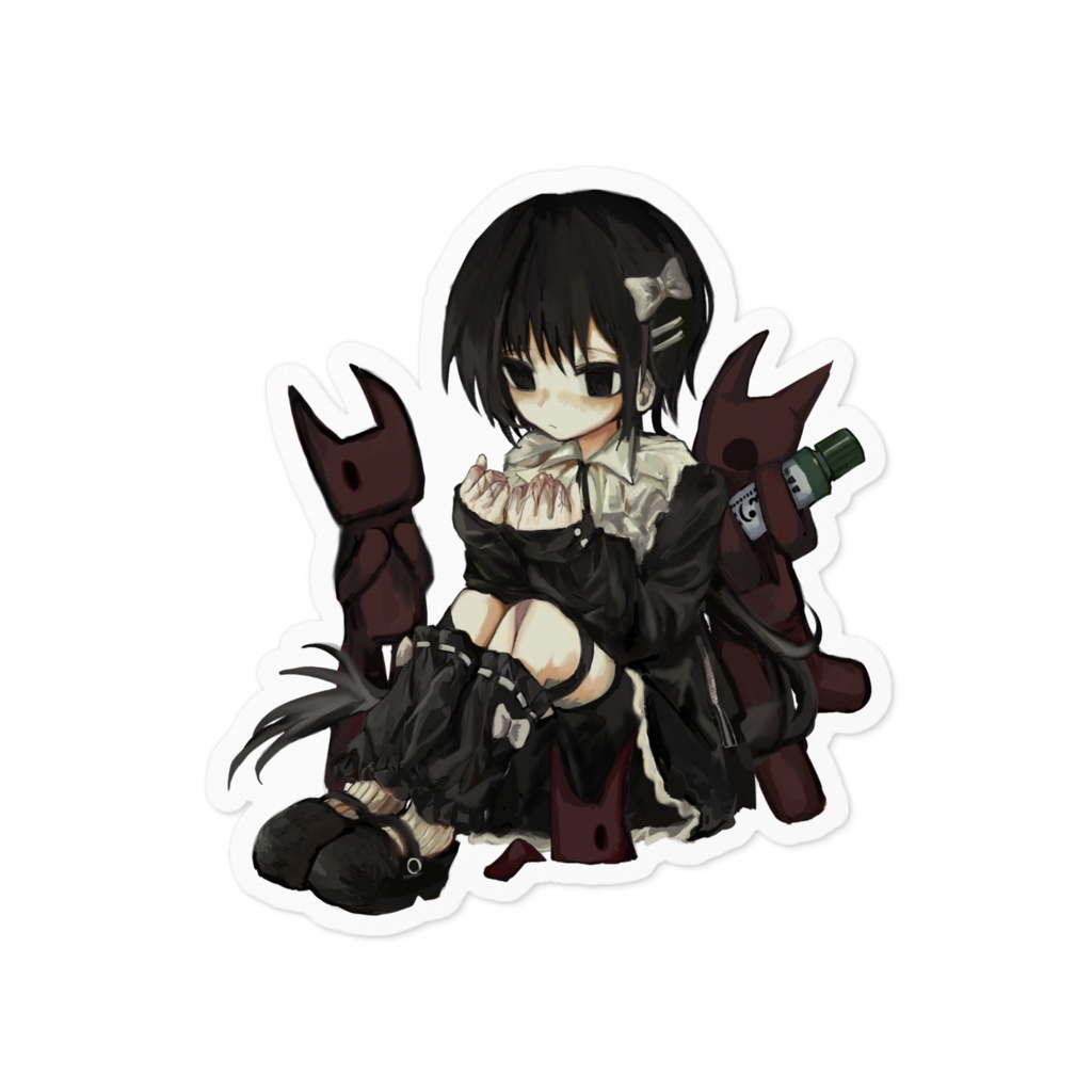 怪我した人のステッカー