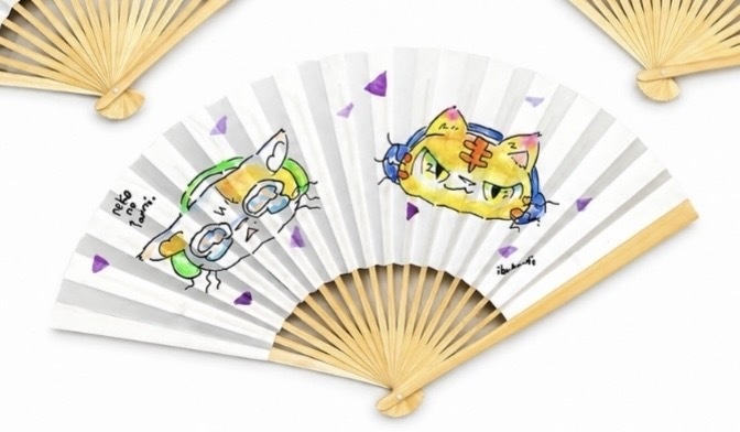 ねこのたみ扇子(みけとら)