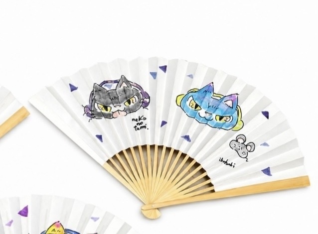 ねこのたみ扇子(あおくろ)