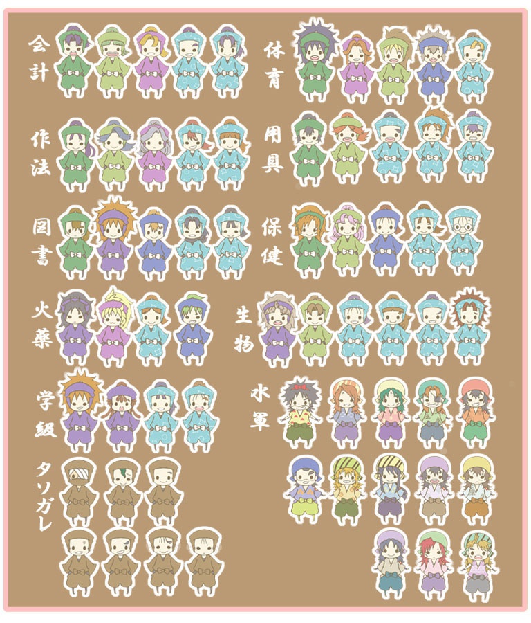【忍たま】委員会別(タソガレ，水軍有)シール