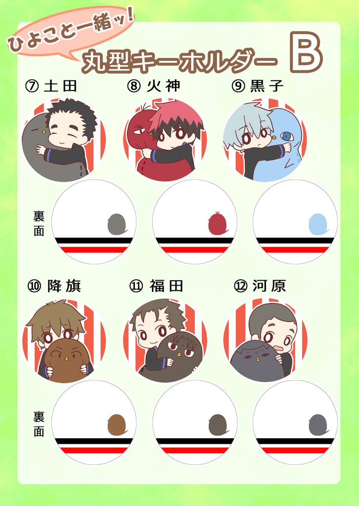 【黒子のバスケ】ひよこと一緒ッ!丸型キーホルダー誠凛B