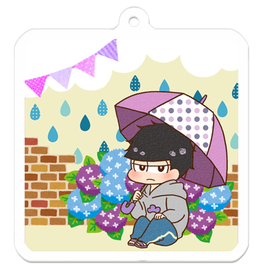 【おそ松さん】雨松アクリルキーホルダー（一松）