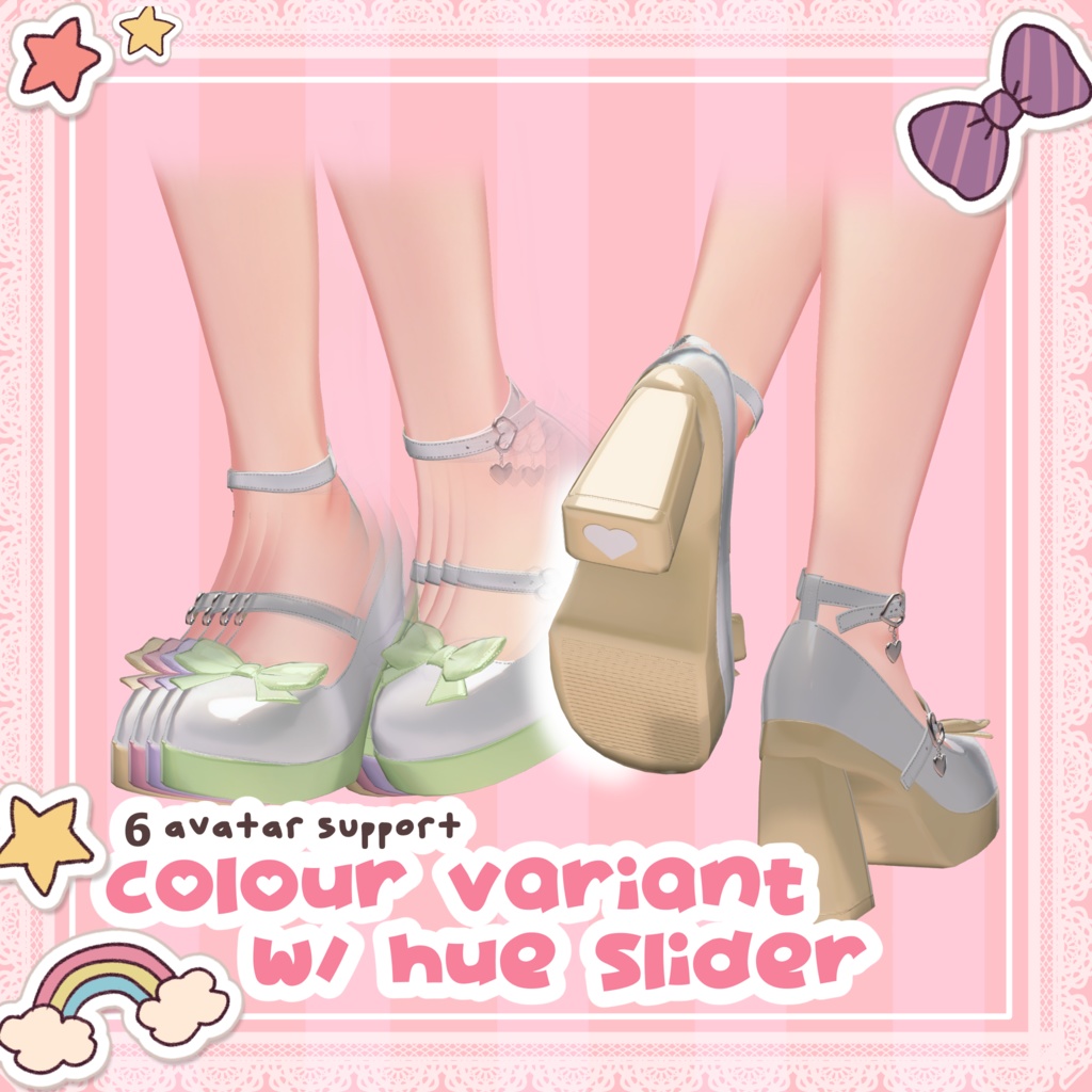 【11アバター対応】💖 Sweetheart Buckle Shoes 💖 【PB】