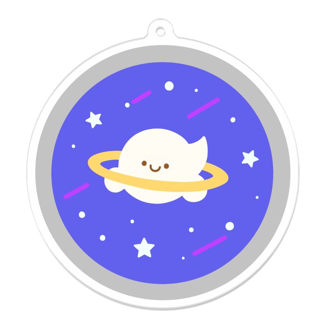 ふわふわマシュマロ惑星【アクリルキーホルダー（裏面コーティングあり）】