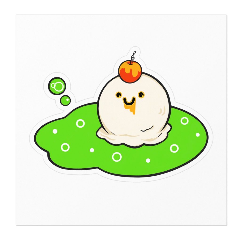 こぼれたメロンソーダフロート【ステッカー】