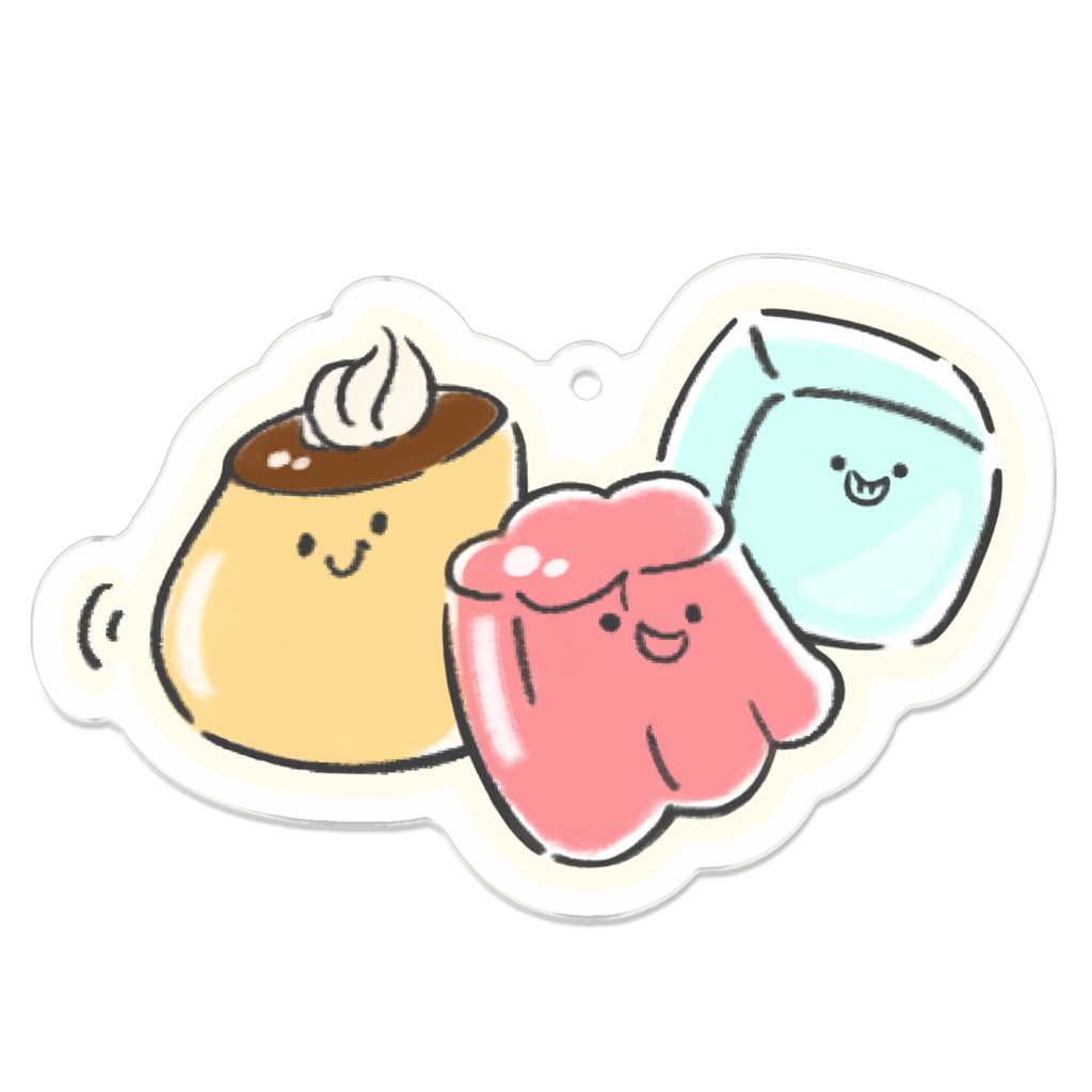 ぷるぷるずA【アクリルキーホルダー(裏面コーティングあり)】