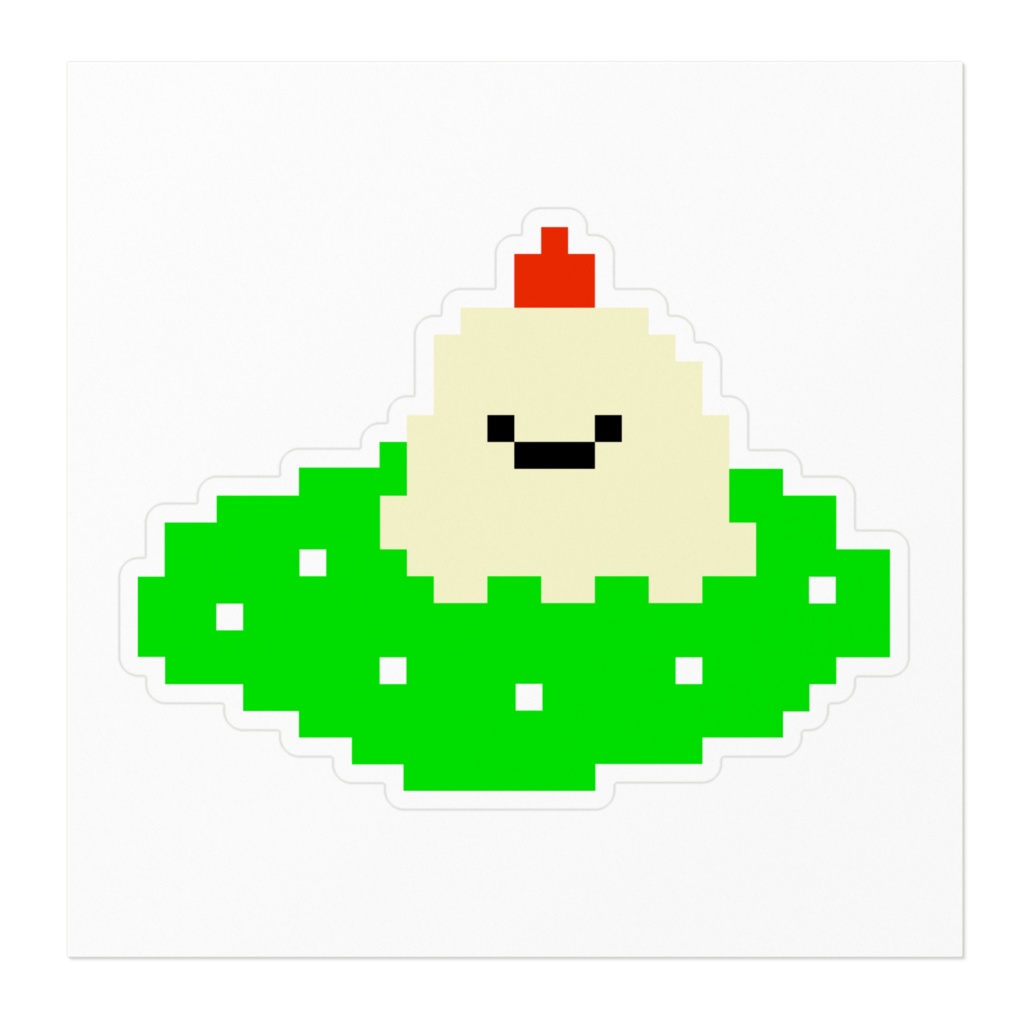 こぼれたメロンソーダフロート(ドットver.)【ステッカー】