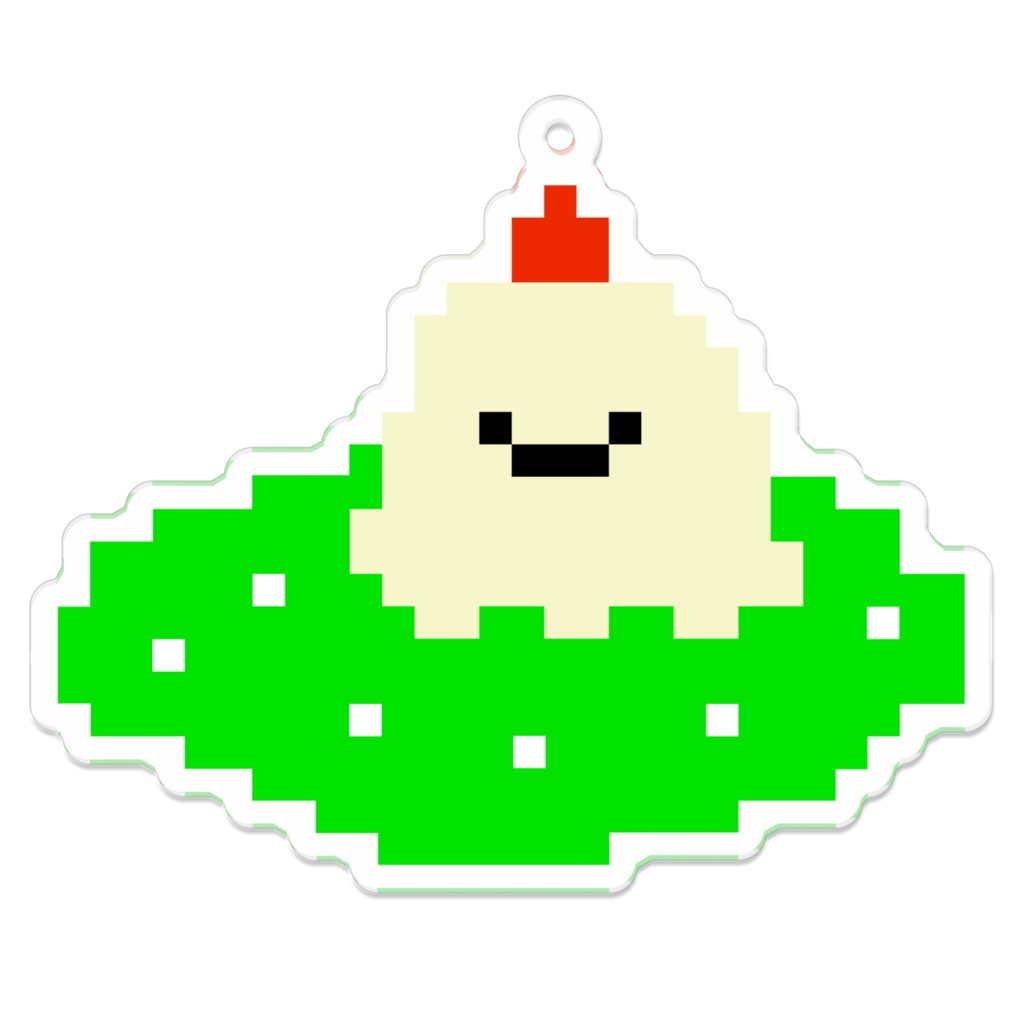 こぼれたメロンソーダフロート(ドットver.)【アクリルキーホルダー(裏面コーティングあり)】