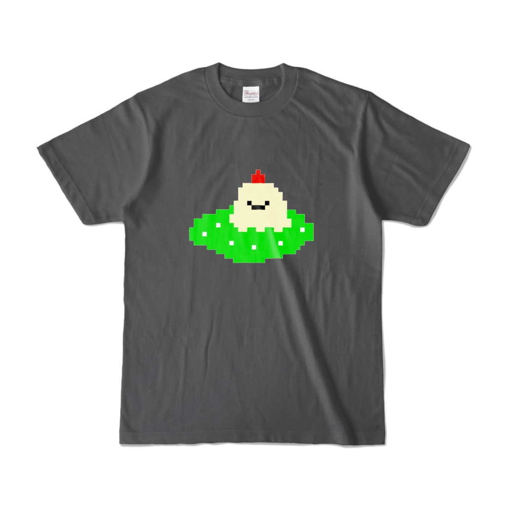 こぼれたメロンソーダフロート(ドットver.)【カラーTシャツ チャコール/グレー】
