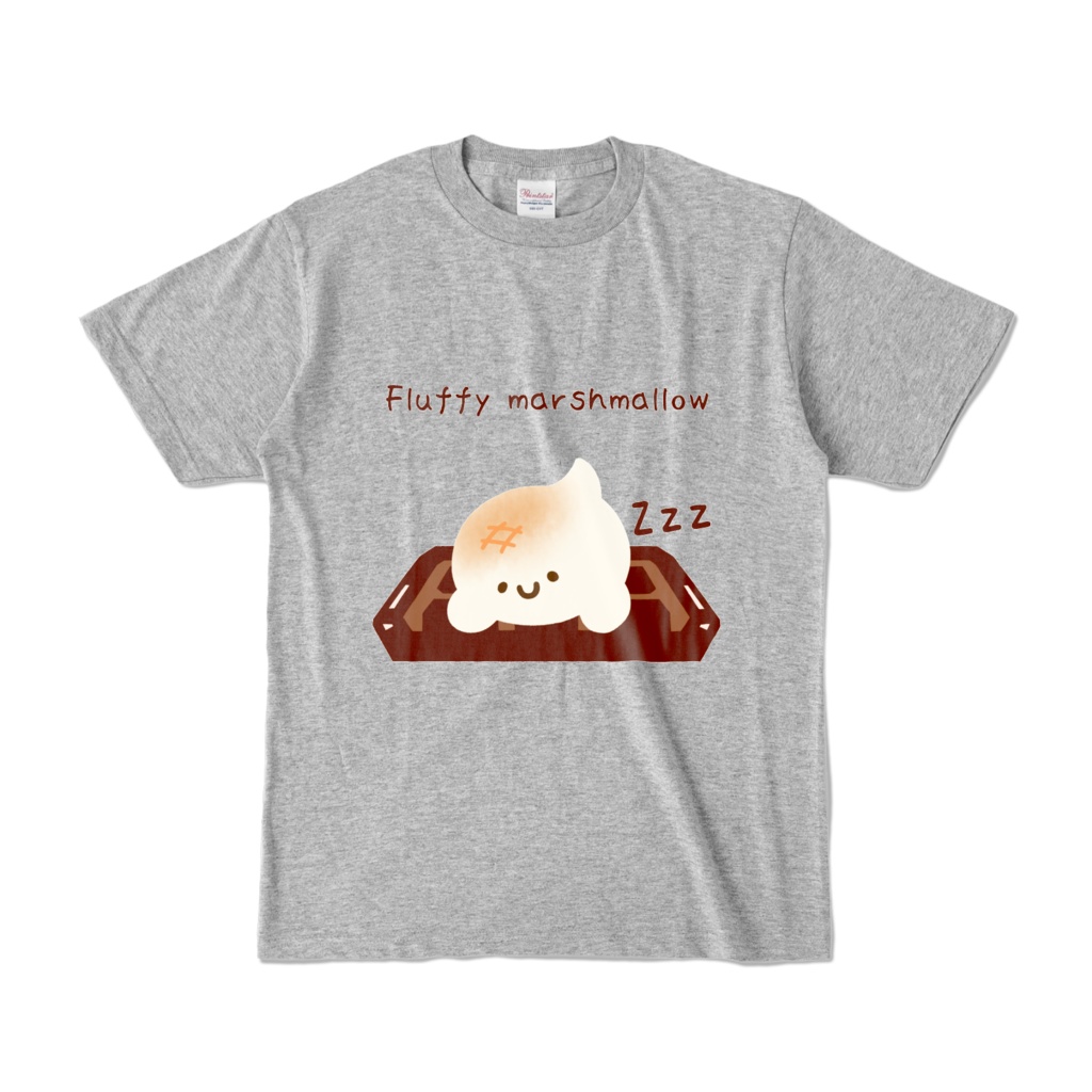 ふわふわマシュマロon板チョコ【カラーTシャツ グレー】