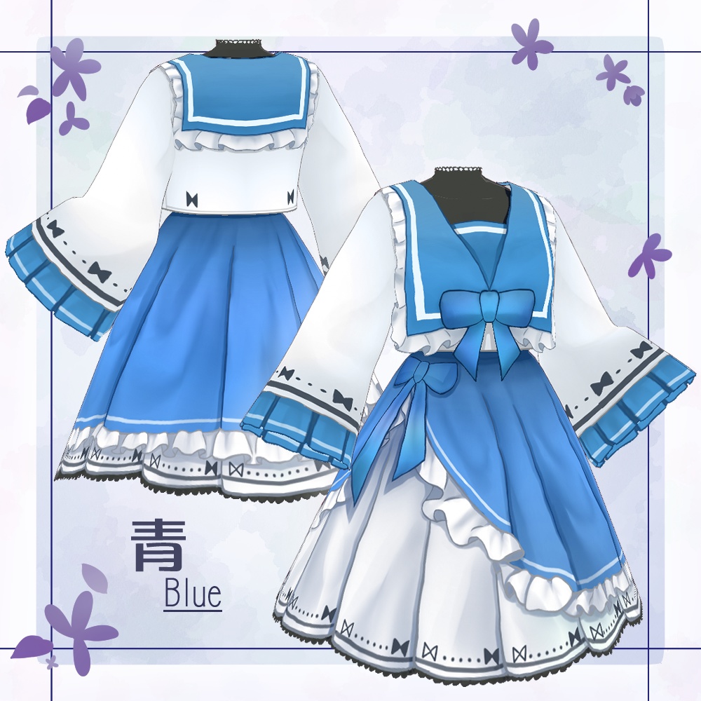 【VRoid】セーラーロリータ服【4色+全色】