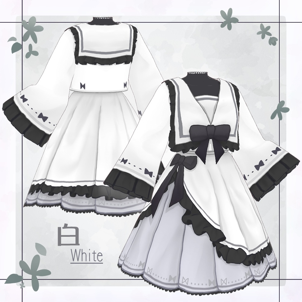 【VRoid】セーラーロリータ服【4色+全色】