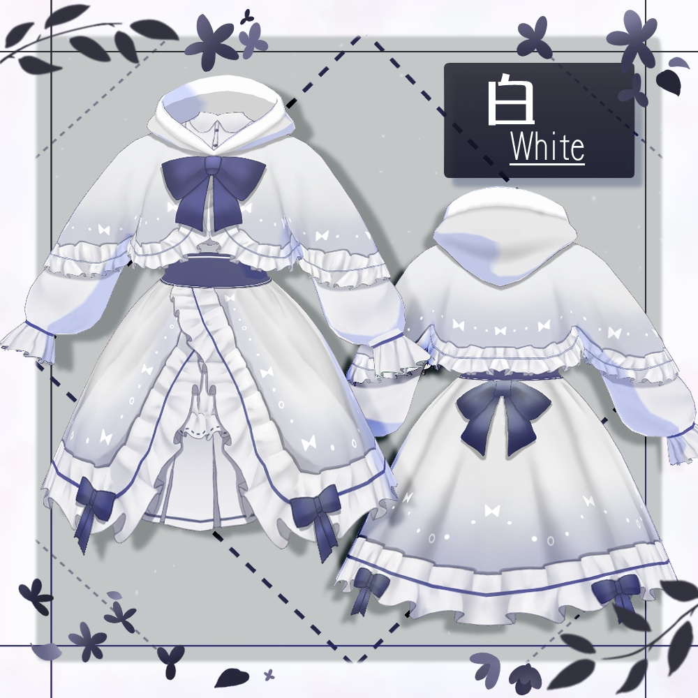 【VRoid】ケープワンピース【4色+全色】