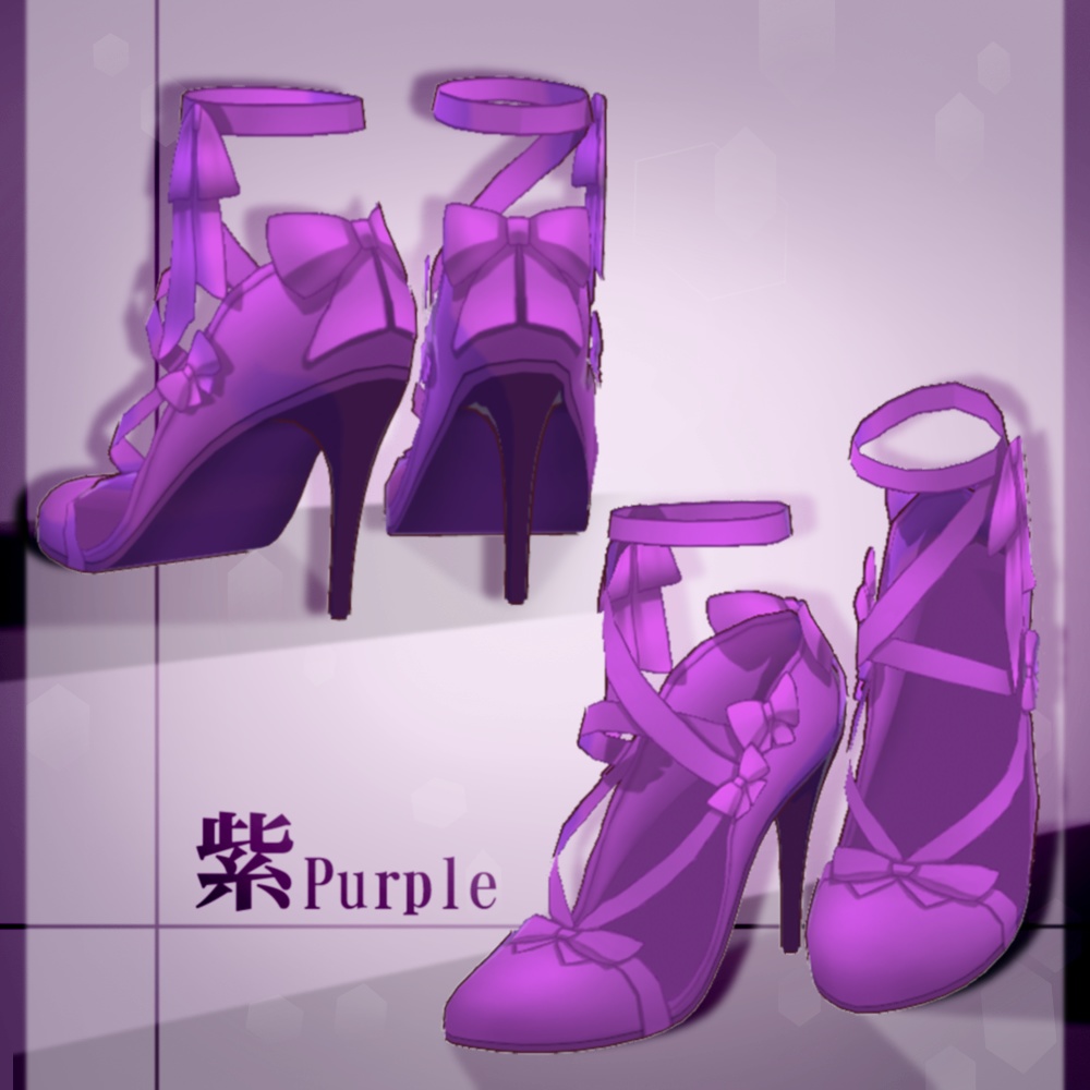 【VRoid】リボンピンヒール【4色+全色】