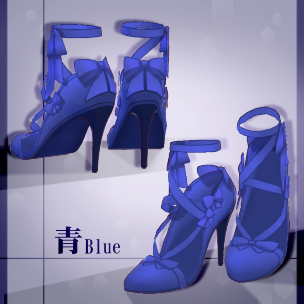 【VRoid】リボンピンヒール【4色+全色】