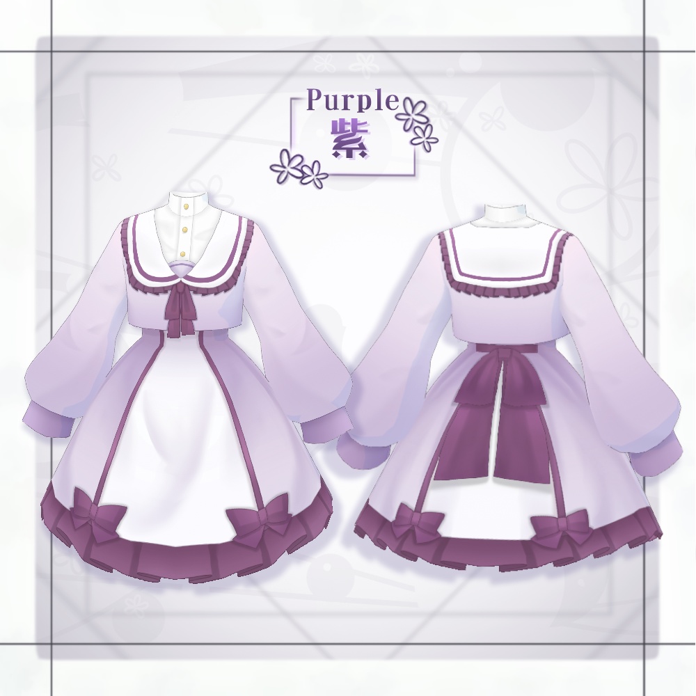 【VRoid】シンプルセーラーロリータ【4色+全色】