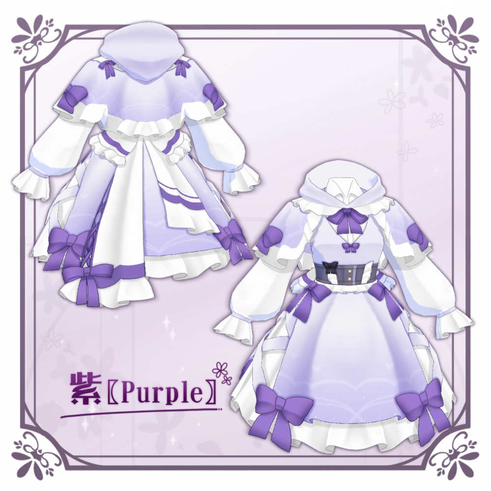 【VRoid】ケープワンピースNo.2【4色+全色】