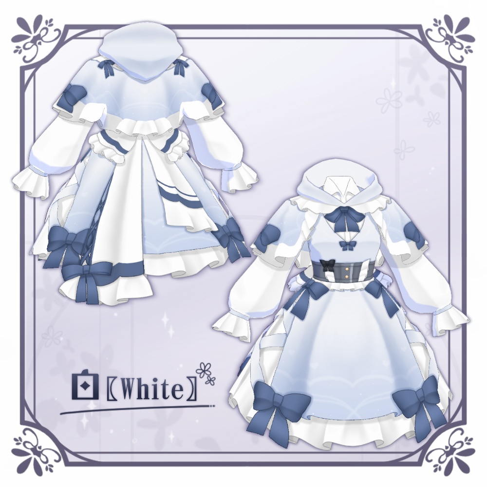 【VRoid】ケープワンピースNo.2【4色+全色】