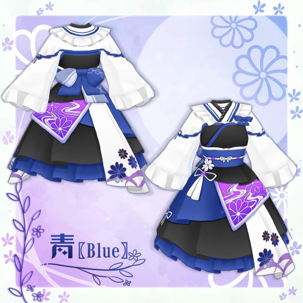 【VRoid】菊和風ロリータ【5色+全色】