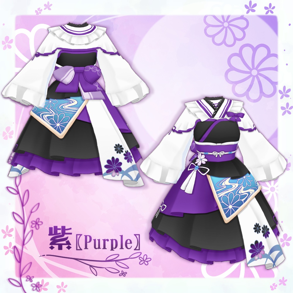 【VRoid】菊和風ロリータ【5色+全色】