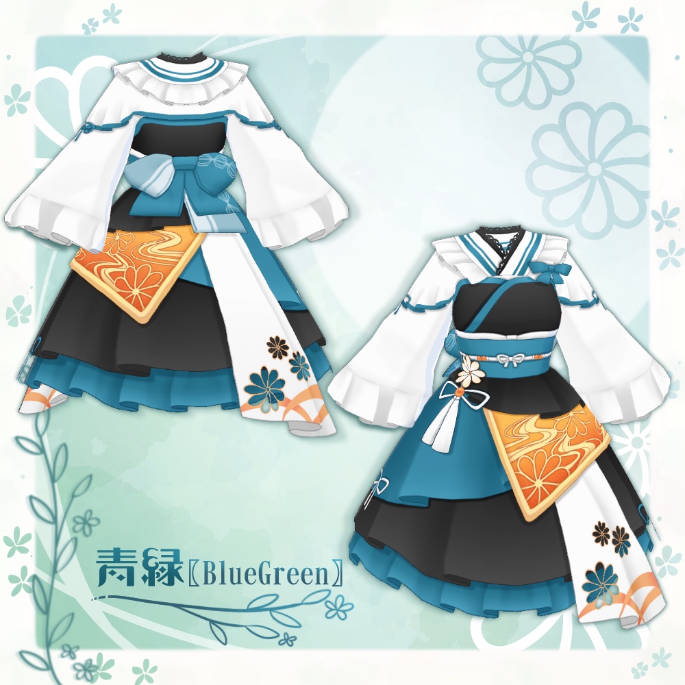 【VRoid】菊和風ロリータ【5色+全色】
