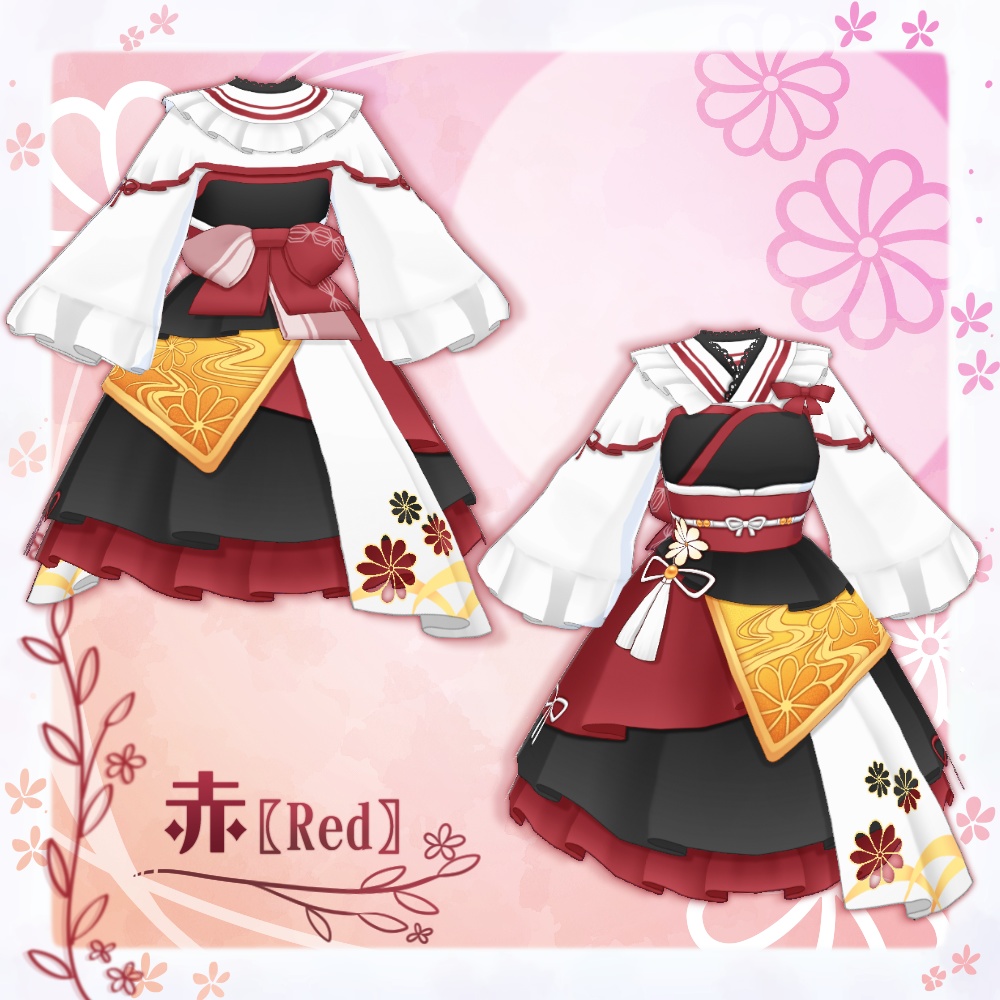 【VRoid】菊和風ロリータ【5色+全色】