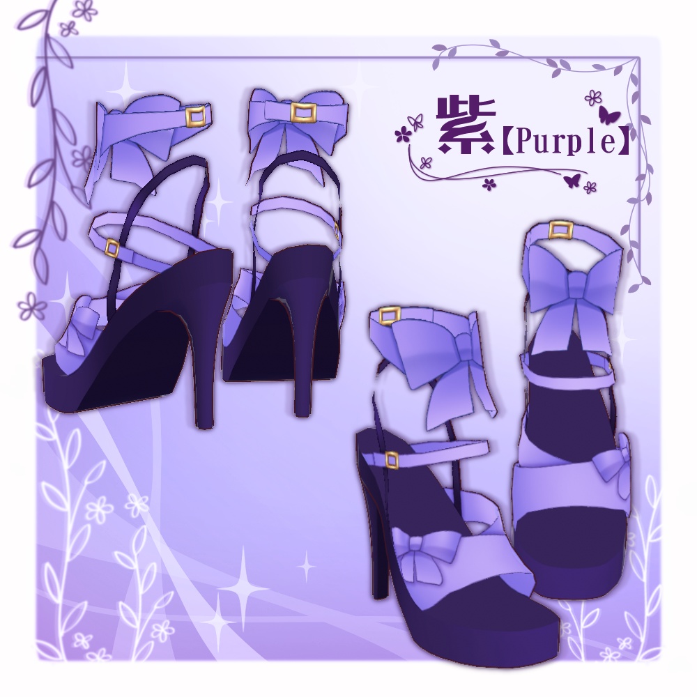 【VRoid】ベルトリボンサンダルヒール【7色+全色】