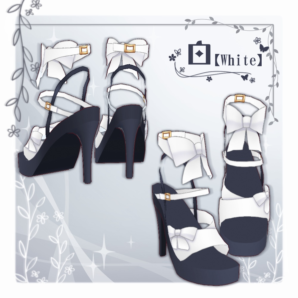 【VRoid】ベルトリボンサンダルヒール【7色+全色】