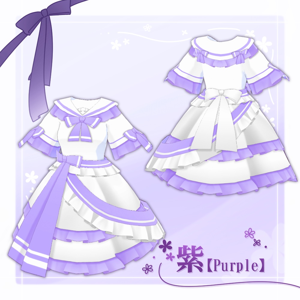 【VRoid】セーラーフリルロリータ【5色+全色】