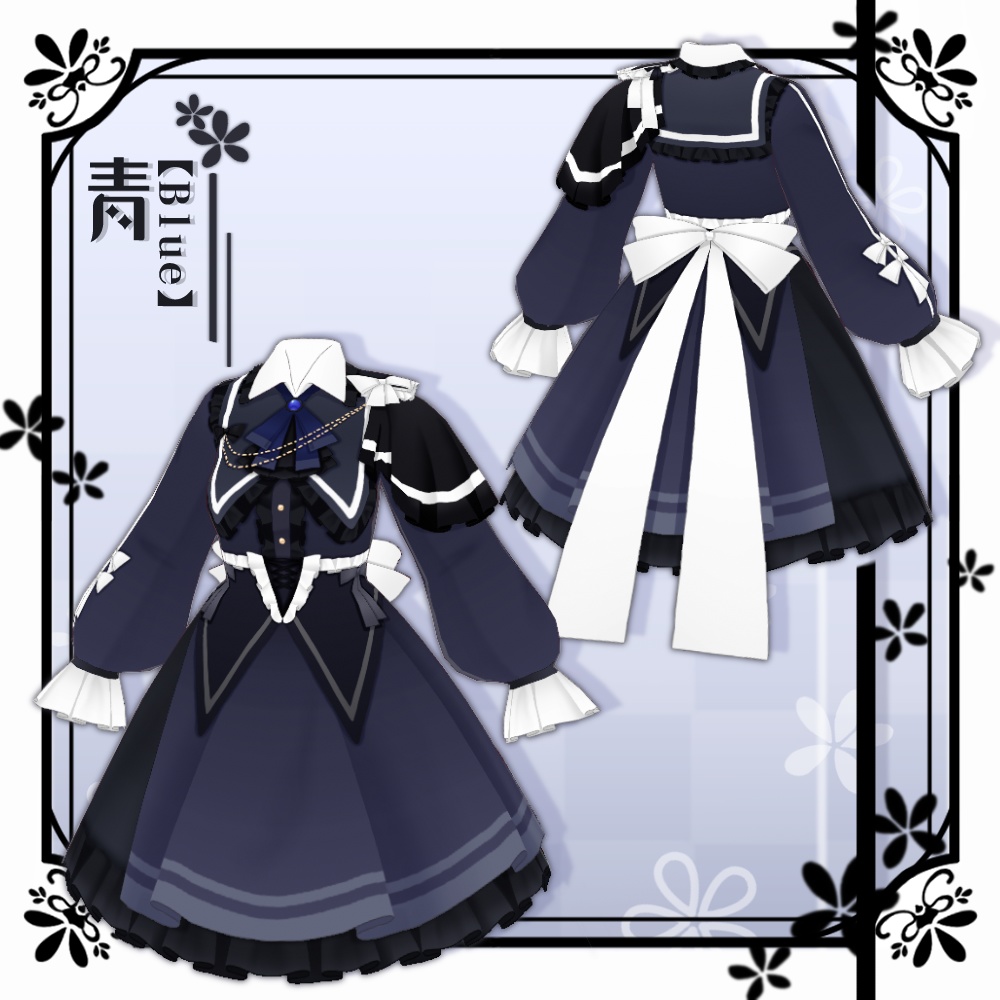 【VRoid】軍服風ロリータ【4色+全色】