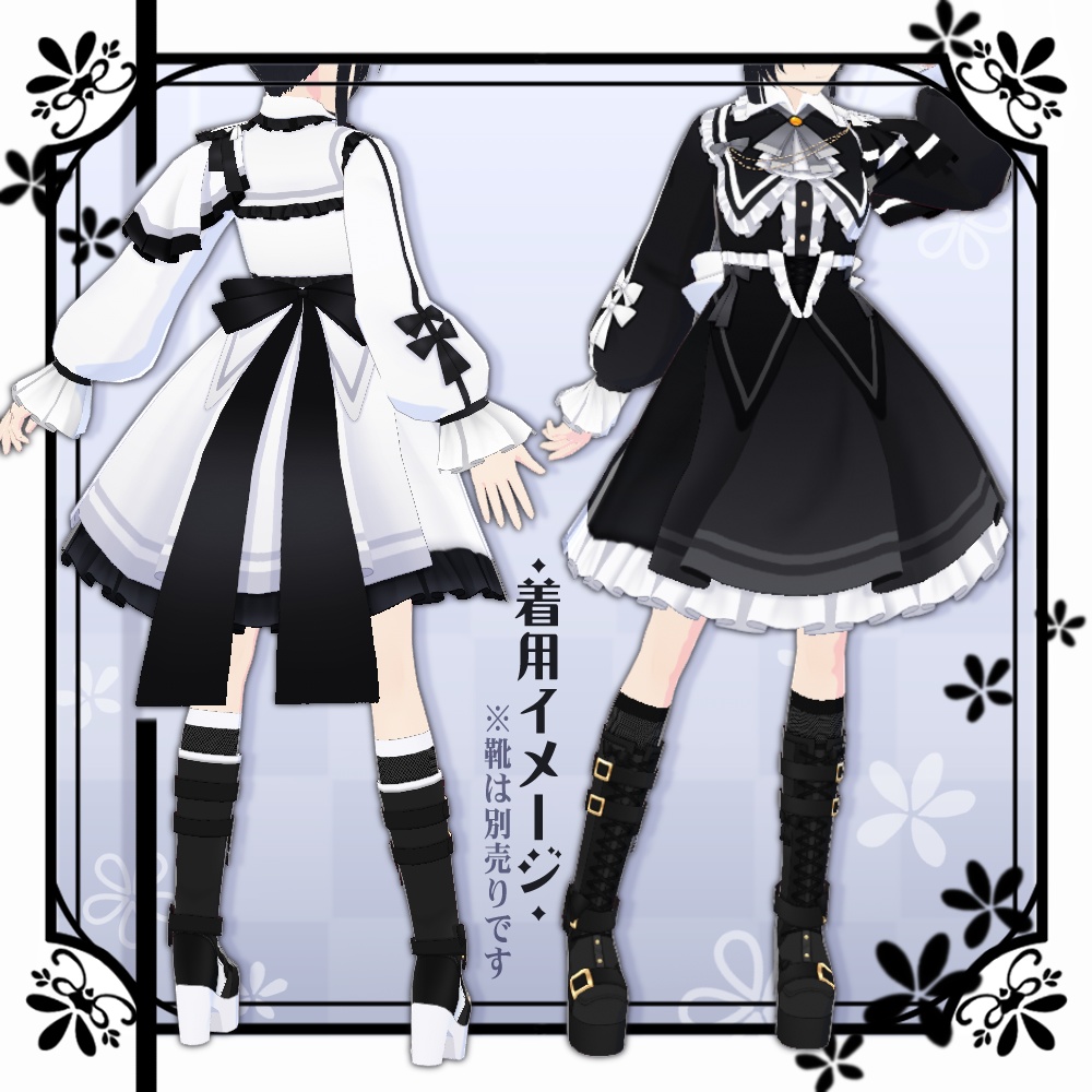 【VRoid】軍服風ロリータ【4色+全色】