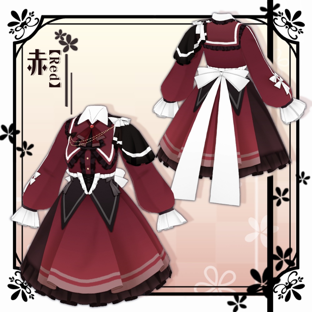 【VRoid】軍服風ロリータ【4色+全色】