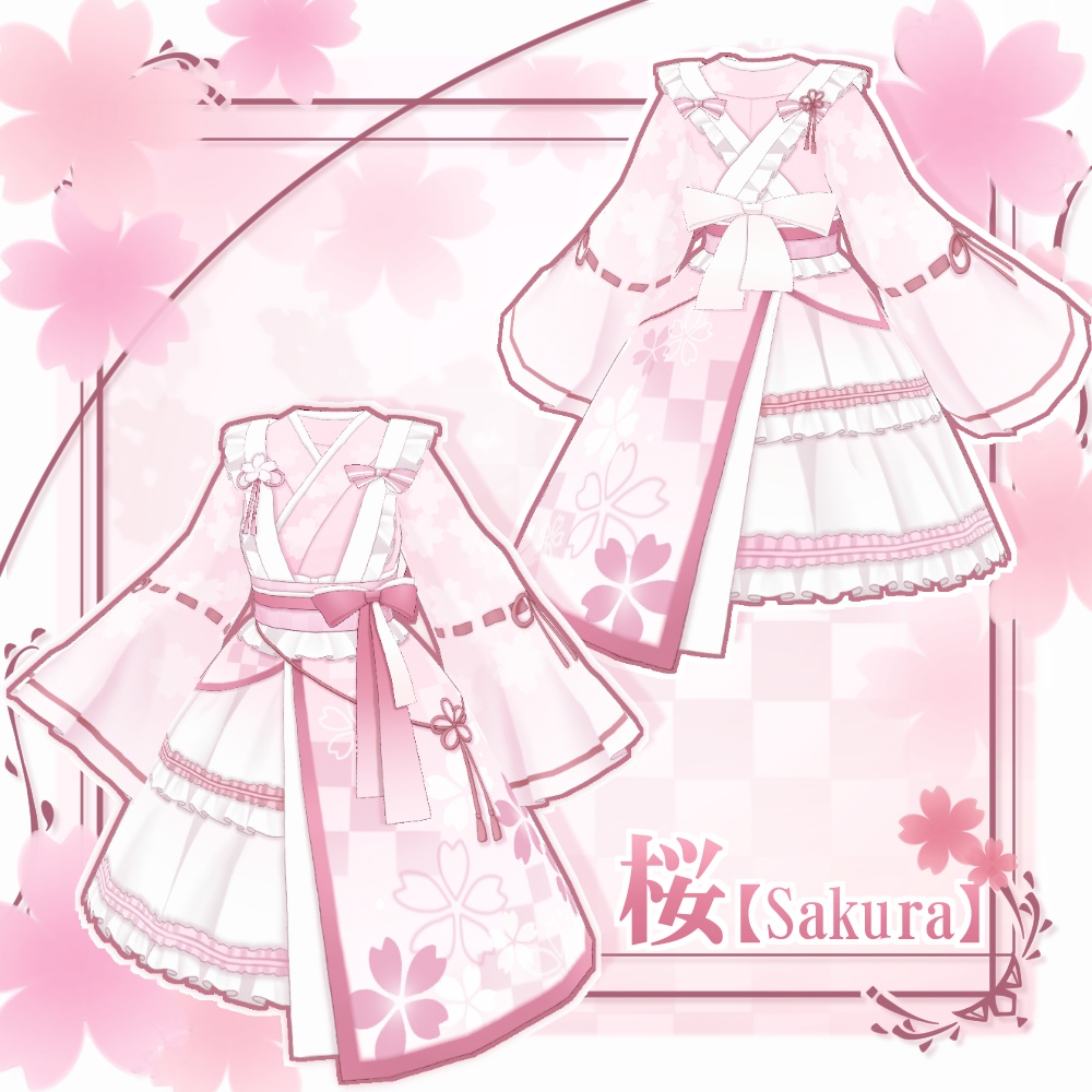 【VRoid】桜和風ロリータ【5色+全色】
