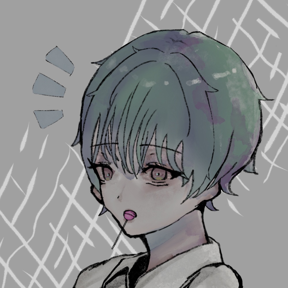 【アイコン素材】飴玉を舐める女の子⚠️少し怖い要素あり