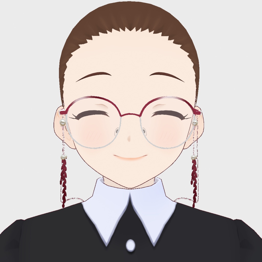 【VRoid正式版】しゃらりメガネアクセサリー【黒井とおそろっち】