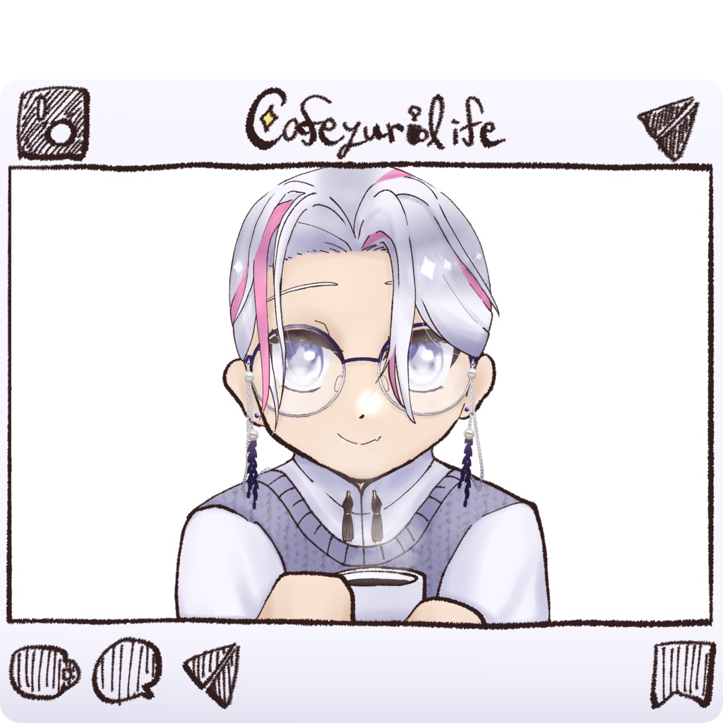 アクリルキーホルダー 黒井ユウリ 休日のカフェ風