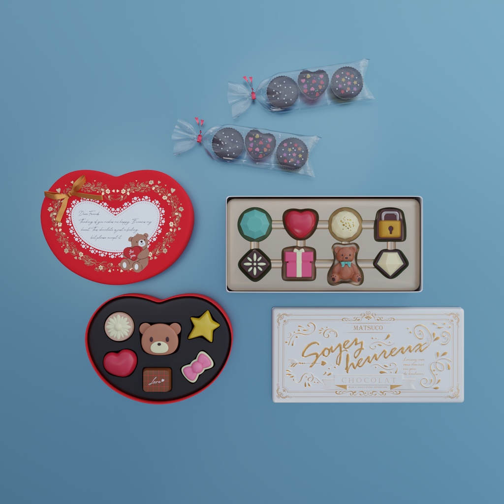 バレンタインデーのチョコ3種(本命・友チョコ・手作り)