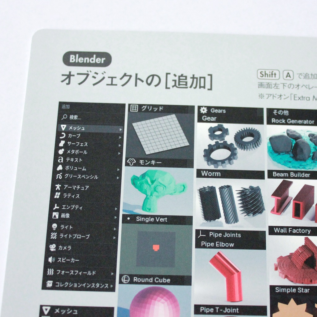 チートシート04 オブジェクトの追加 A4サイズ