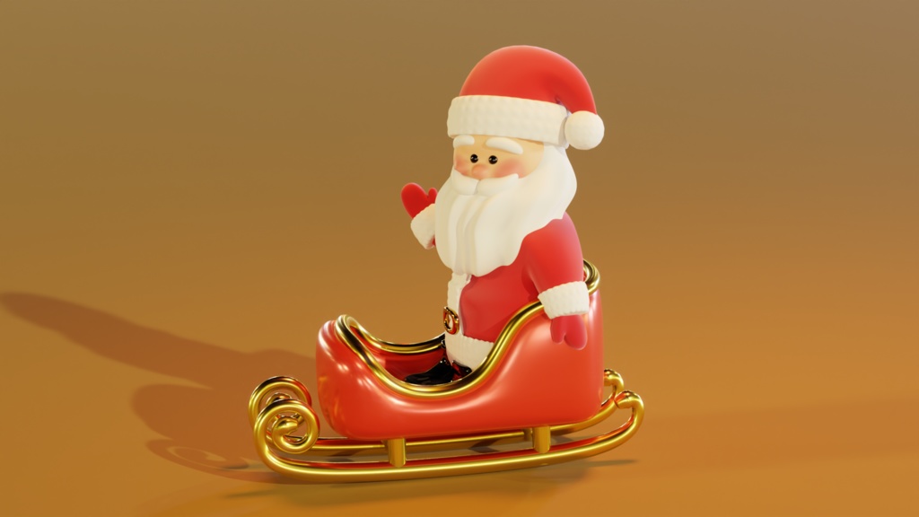 3DデータBlenderサンタクロースのスノードーム