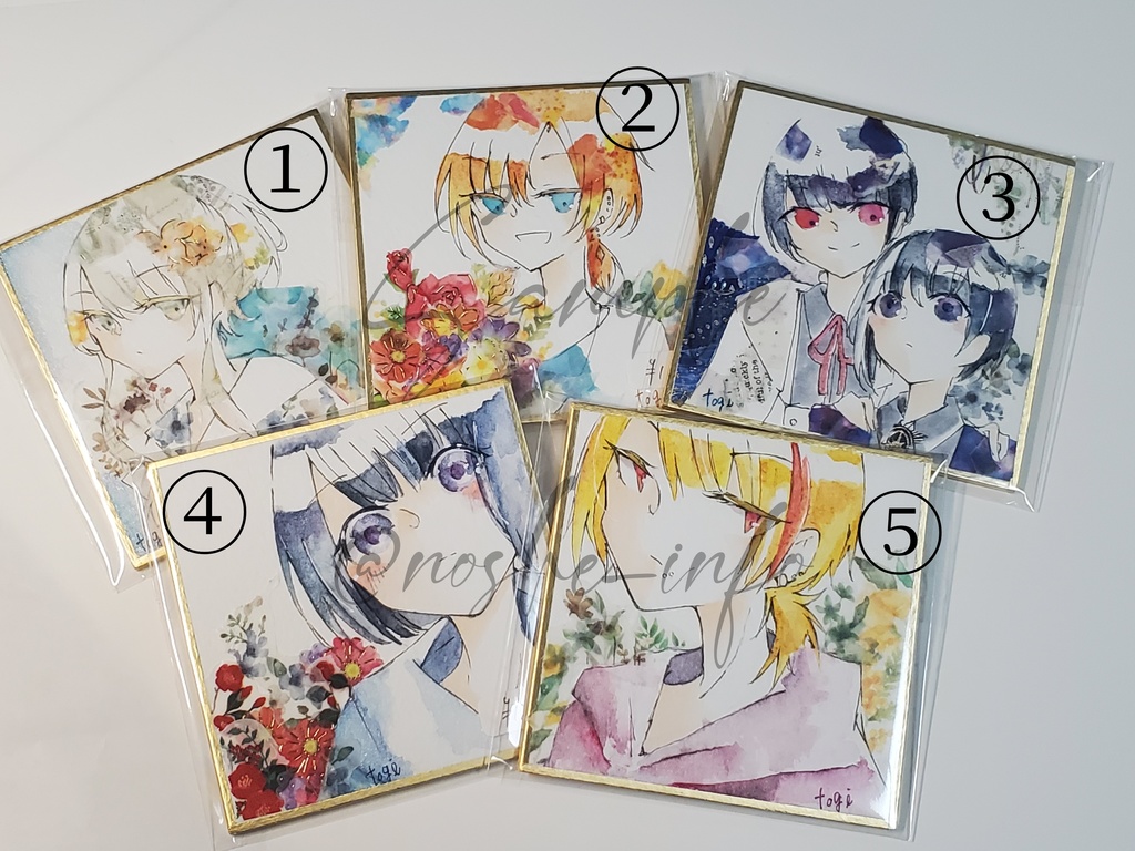 水彩+マステイラスト原画 / 豆色紙サイズ