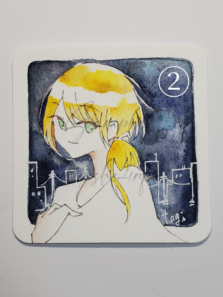 水彩イラスト原画 / コースターサイズ