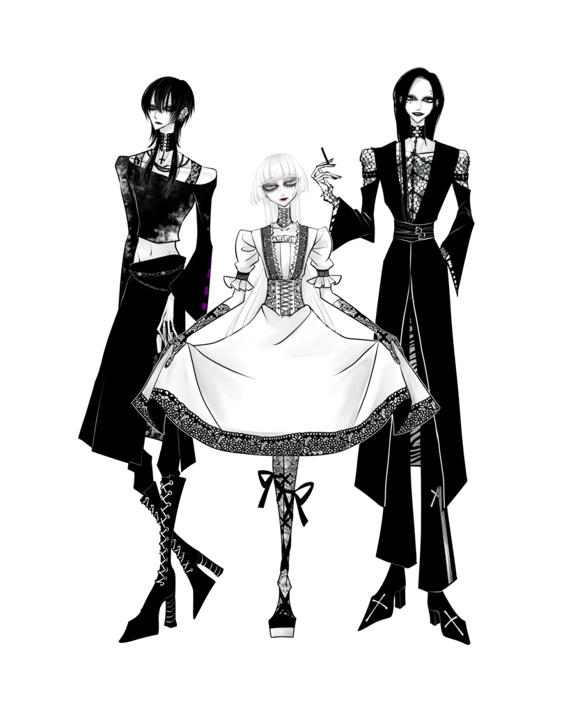 アクリルスタンド 19cm - 繍夜と月姫と星蘭