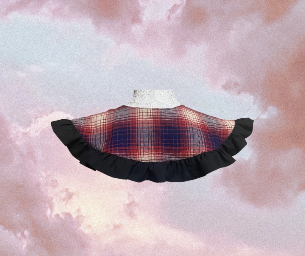 チェックガールのダークつけ襟