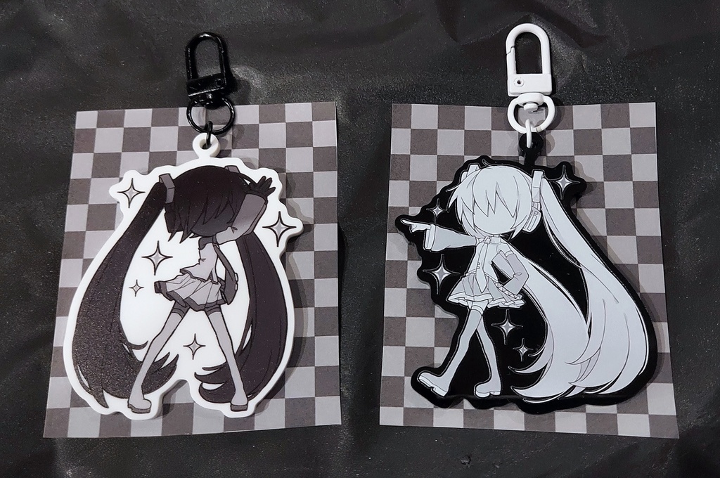 白黒ミクアクリルキーホルダー