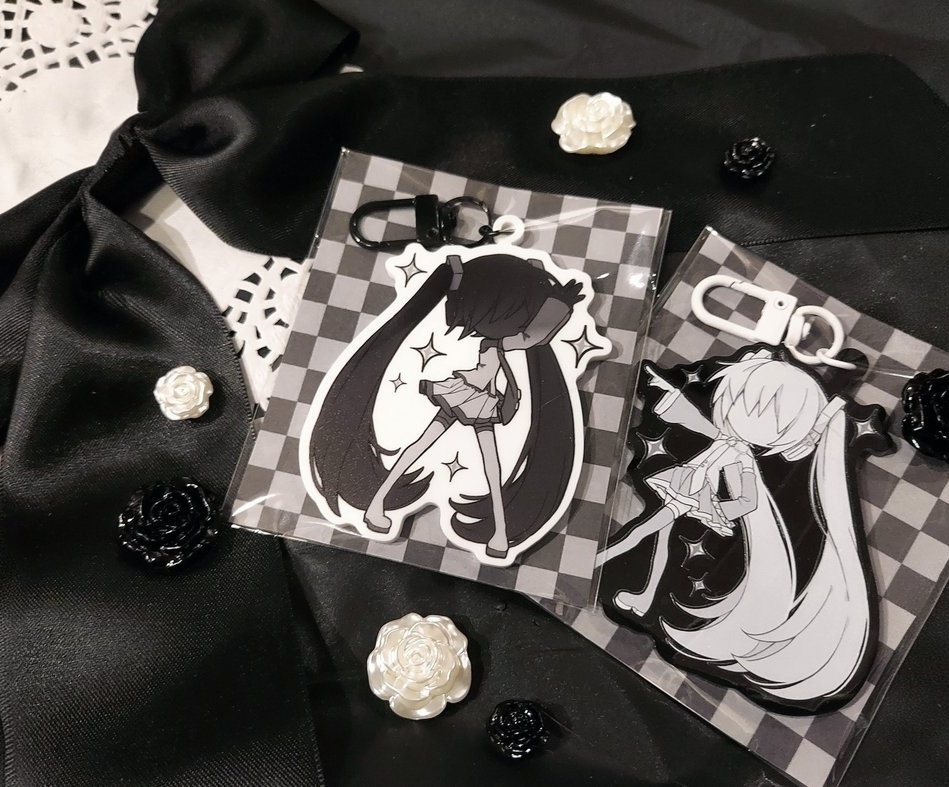 白黒ミクアクリルキーホルダー
