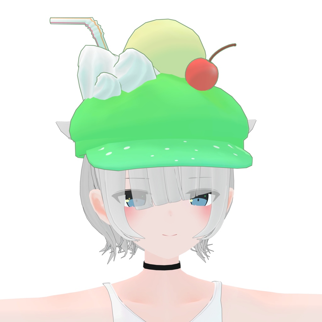 爽やかなメロンクリームソーダのキャスケット(ソーダ、コーラテクスチャ付属)