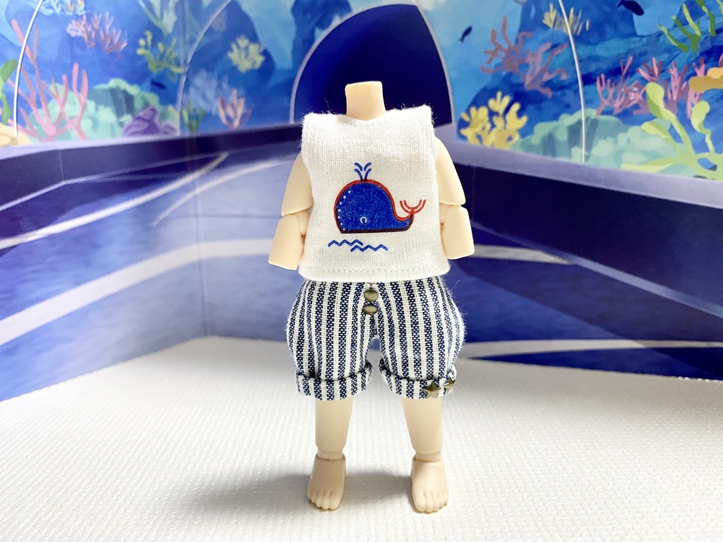 くじらタンク青とかぼちゃパンツ 白羊堂 Booth