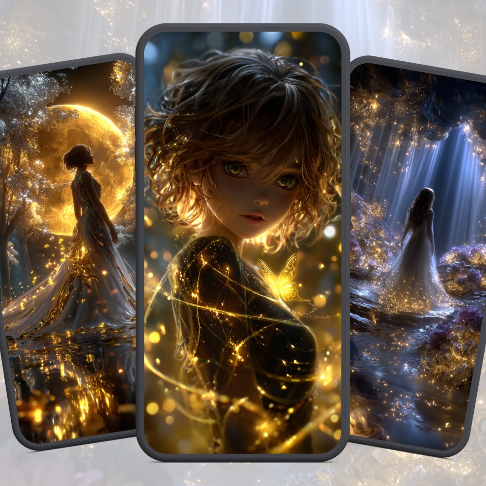 【デジタル壁紙】Luminous Story Vol.1 ─ 黄金の月と光の少女