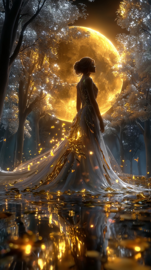 【デジタル壁紙】Luminous Story Vol.1 ─ 黄金の月と光の少女