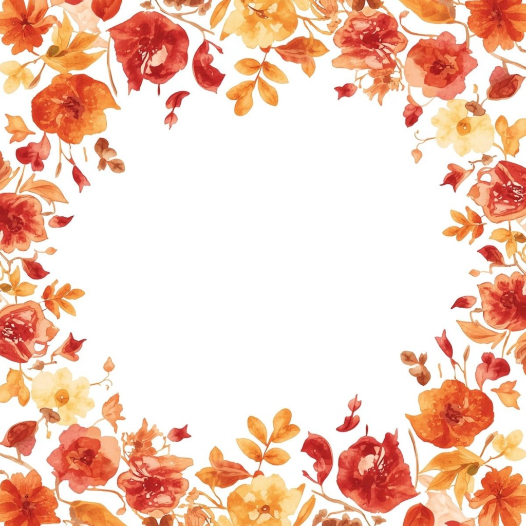 Autumn Elegance – 秋色ローズとハーブの水彩フローラル素材集(シンプル版)